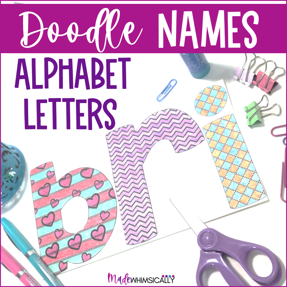 Alphabet name doodle coloring pages â mindfulness personalized name posters made by teachers