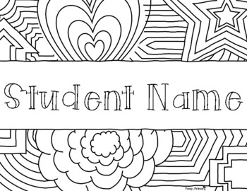 Personalized name coloring sheets