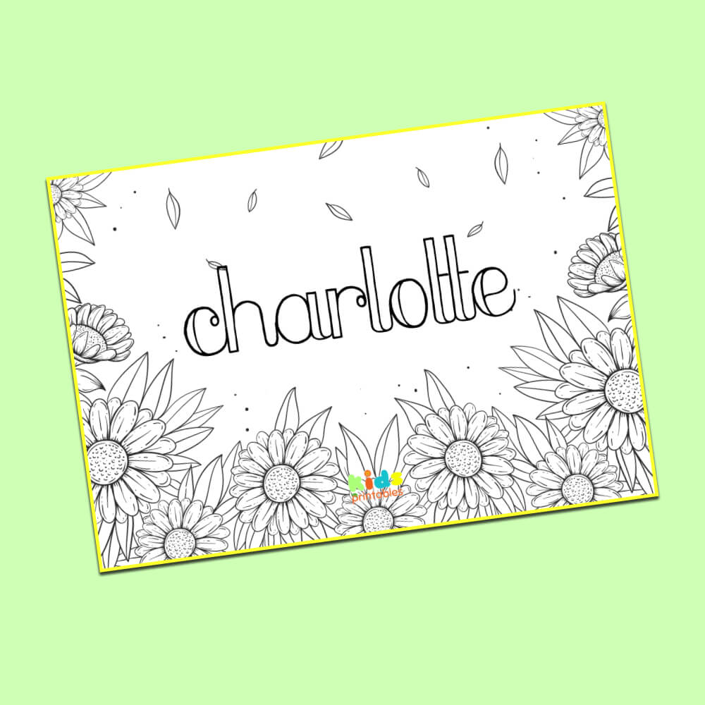 Custom name coloring page