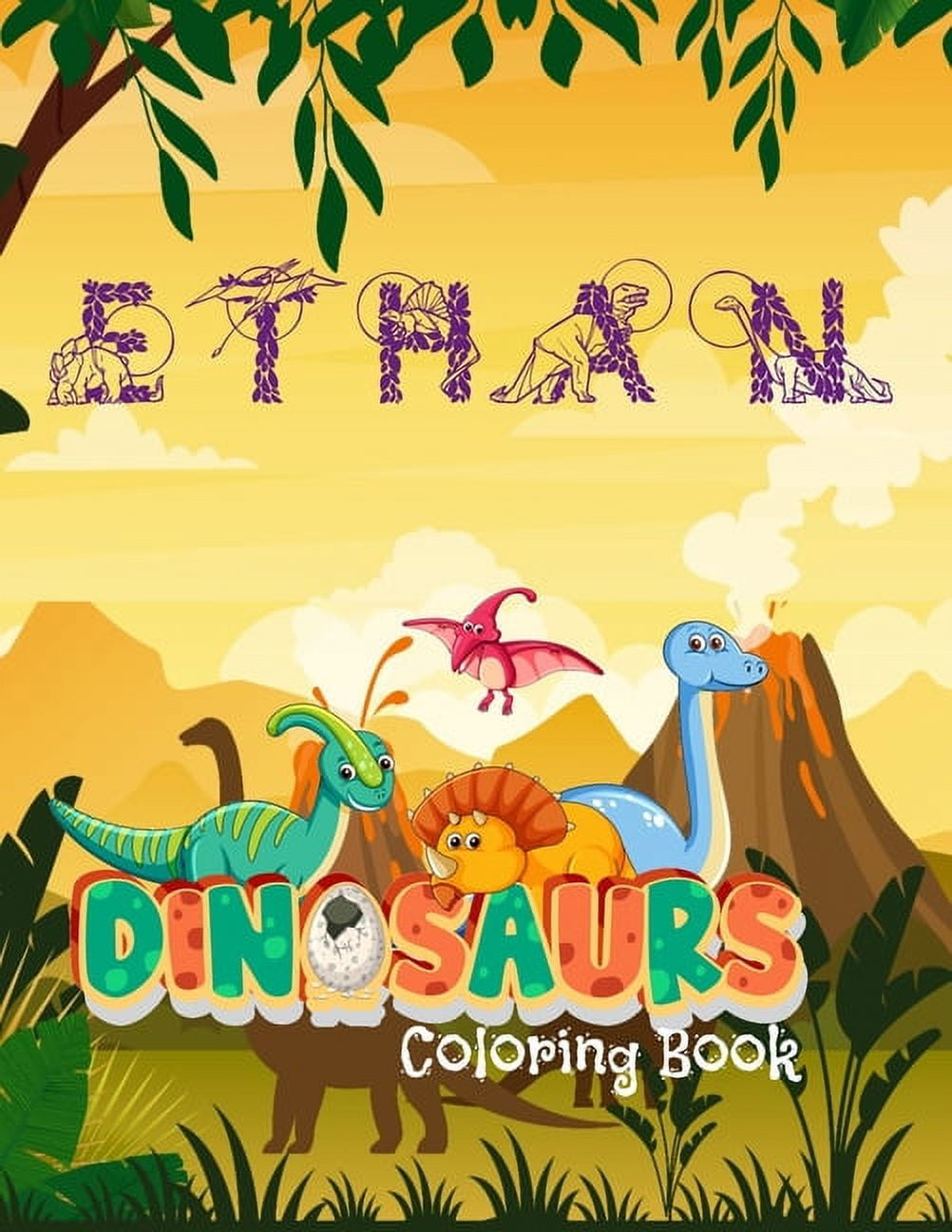 Ethan dinosaures coloring book personalized name ethan great gift for kids unique dinosaur pictures pages are one