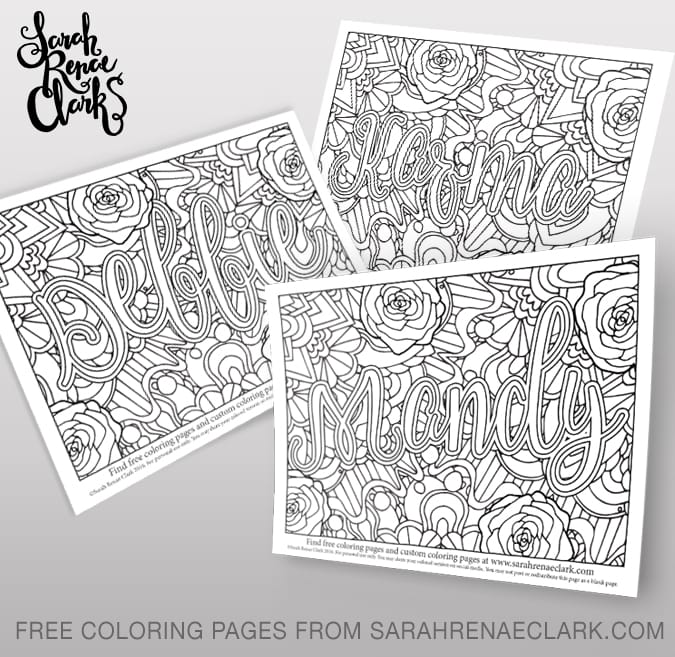 Free name coloring pages