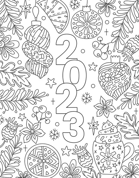 Thousand coloring book new year royalty