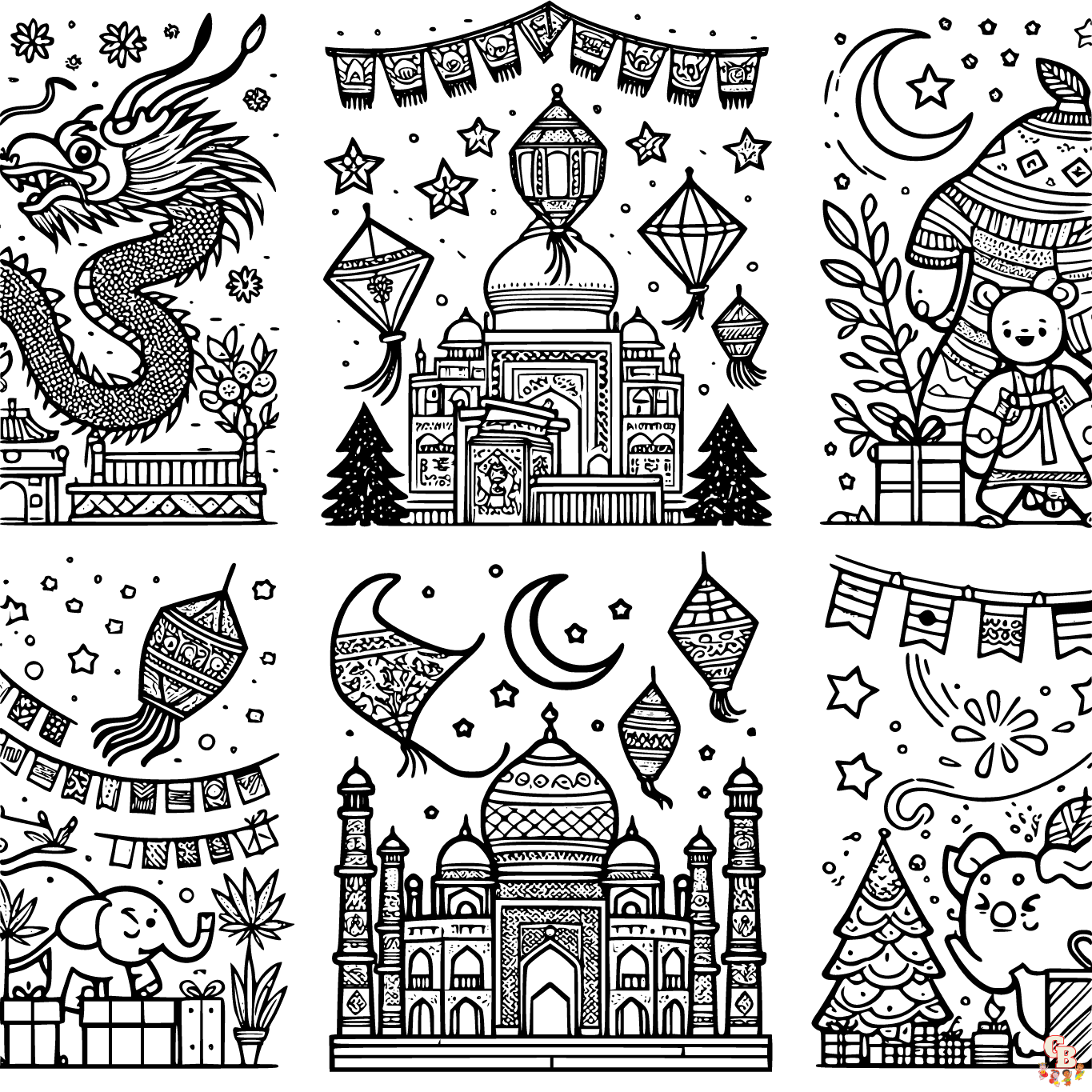 Printable holidays around the world coloring pages free