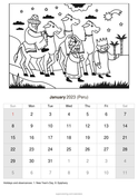 Peru printable calendars super coloring