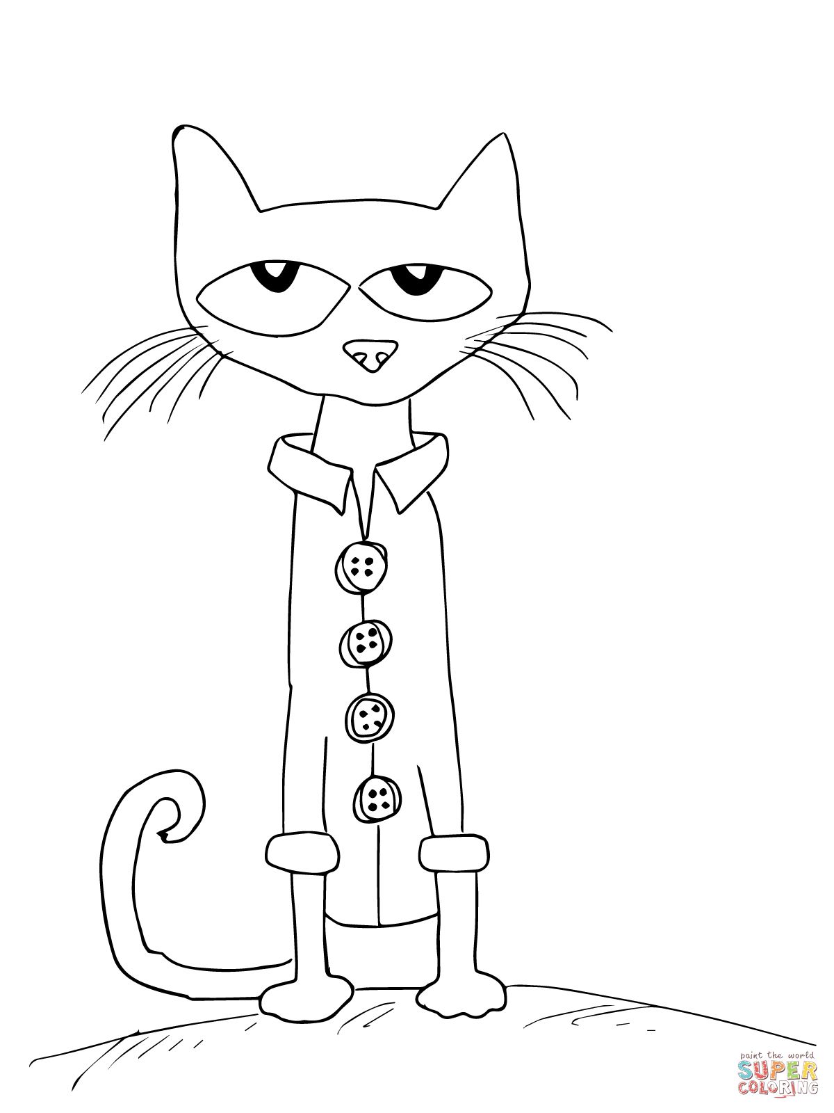 Pete the cat and his four groovy buttons coloring page supercoloring cat coloring page animal coloring pages pete the cat shoes