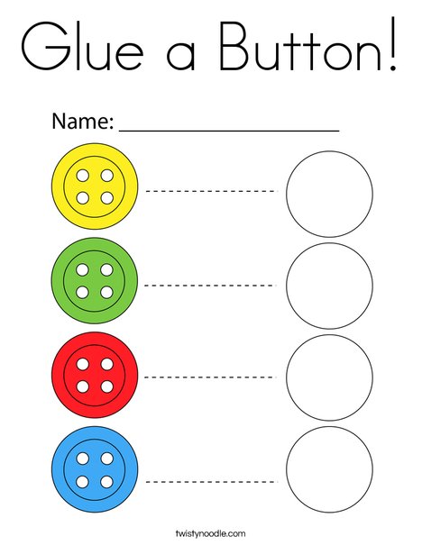 Glue a button coloring page