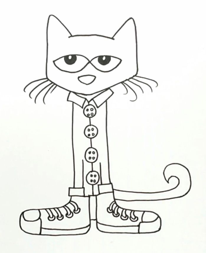 Draw pete the cat and label the picture
