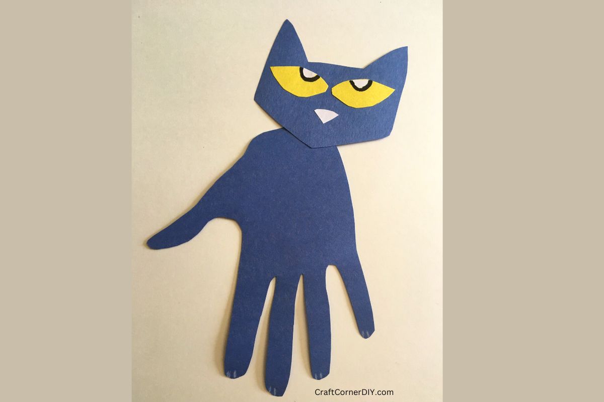 Easy pete the cat handprint craft for kids craft corner diy