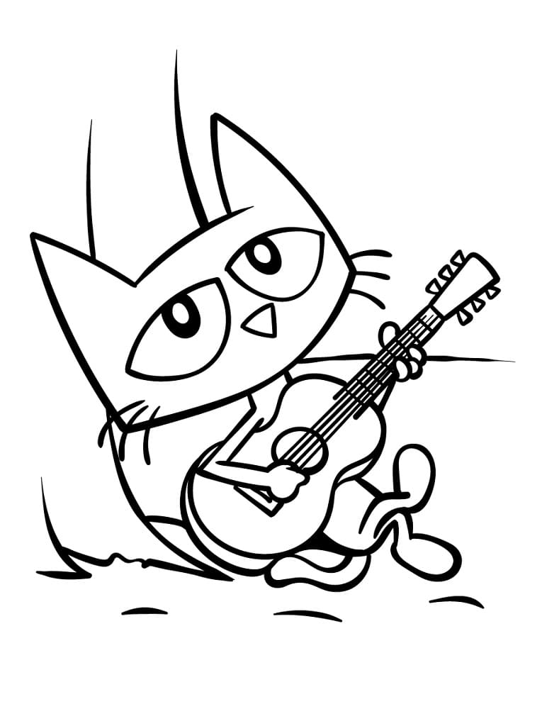 Pete the cat and buttons coloring page