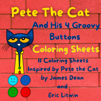 Pete the the cat coloring pages tpt