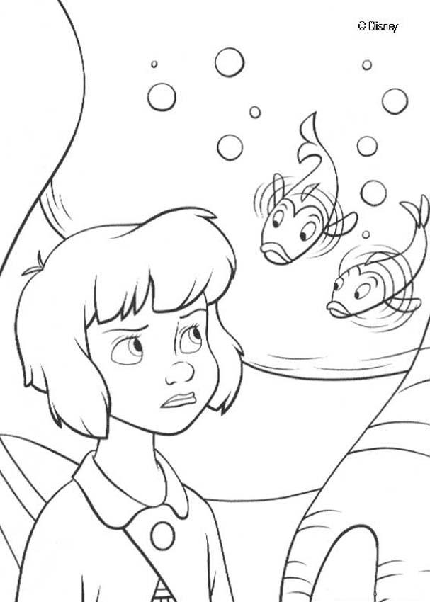 Wendy and fishes coloring pages
