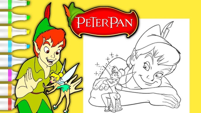 Peter pan coloring video coloring peter pan wendy john michael tinkerbell coloring page
