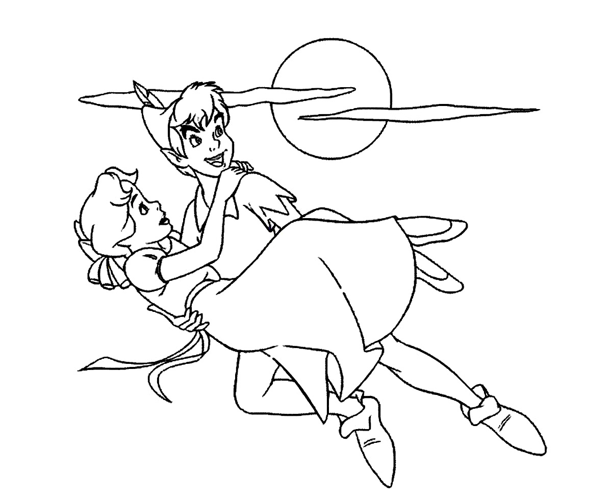Coloring pages peter pan and wendy coloring pages