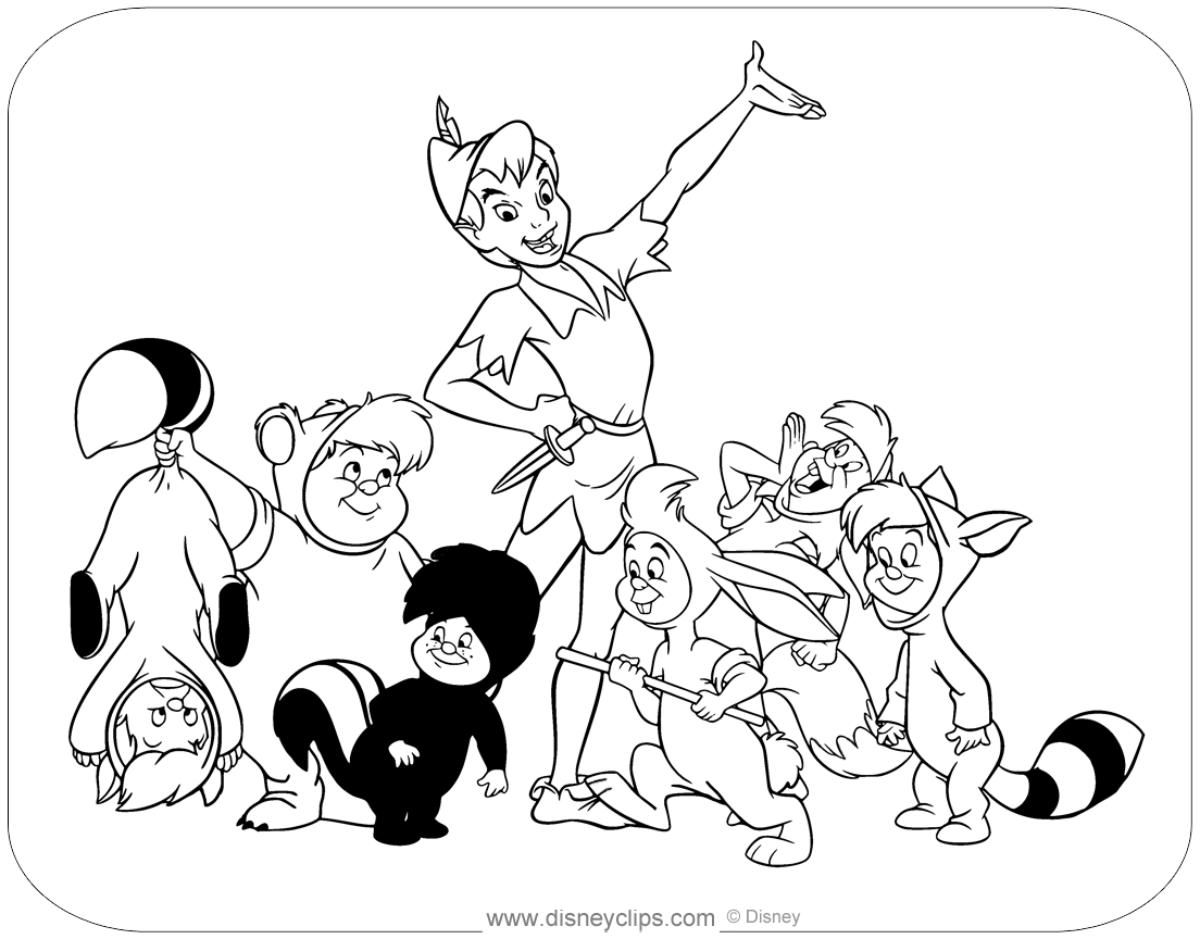 Printable peter pan coloring pages