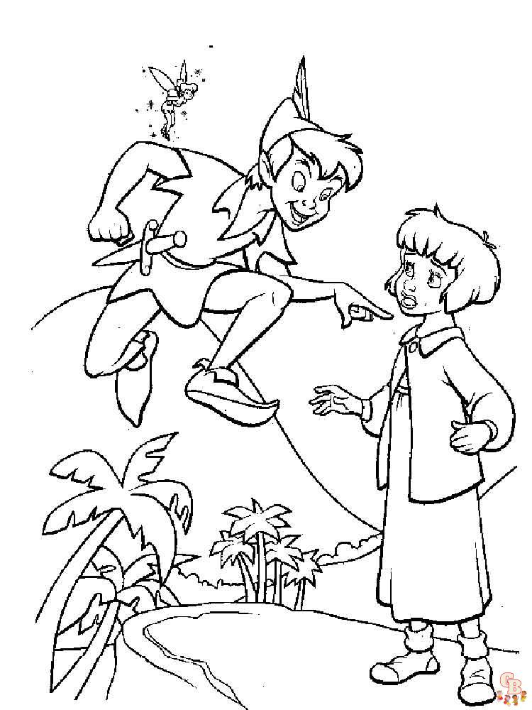 Free printable peter pan coloring pages for kids