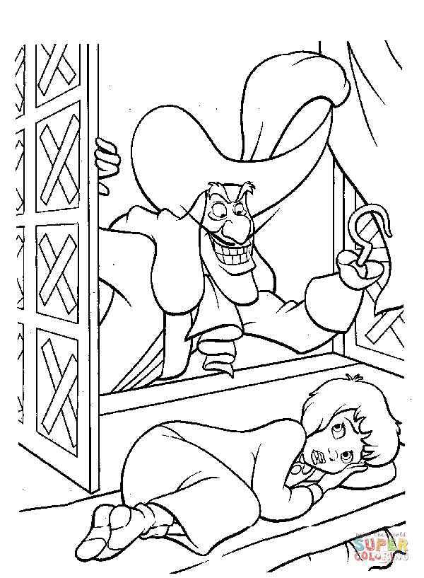 Captain hook wants to catch wendy coloring page free printable coloring pages