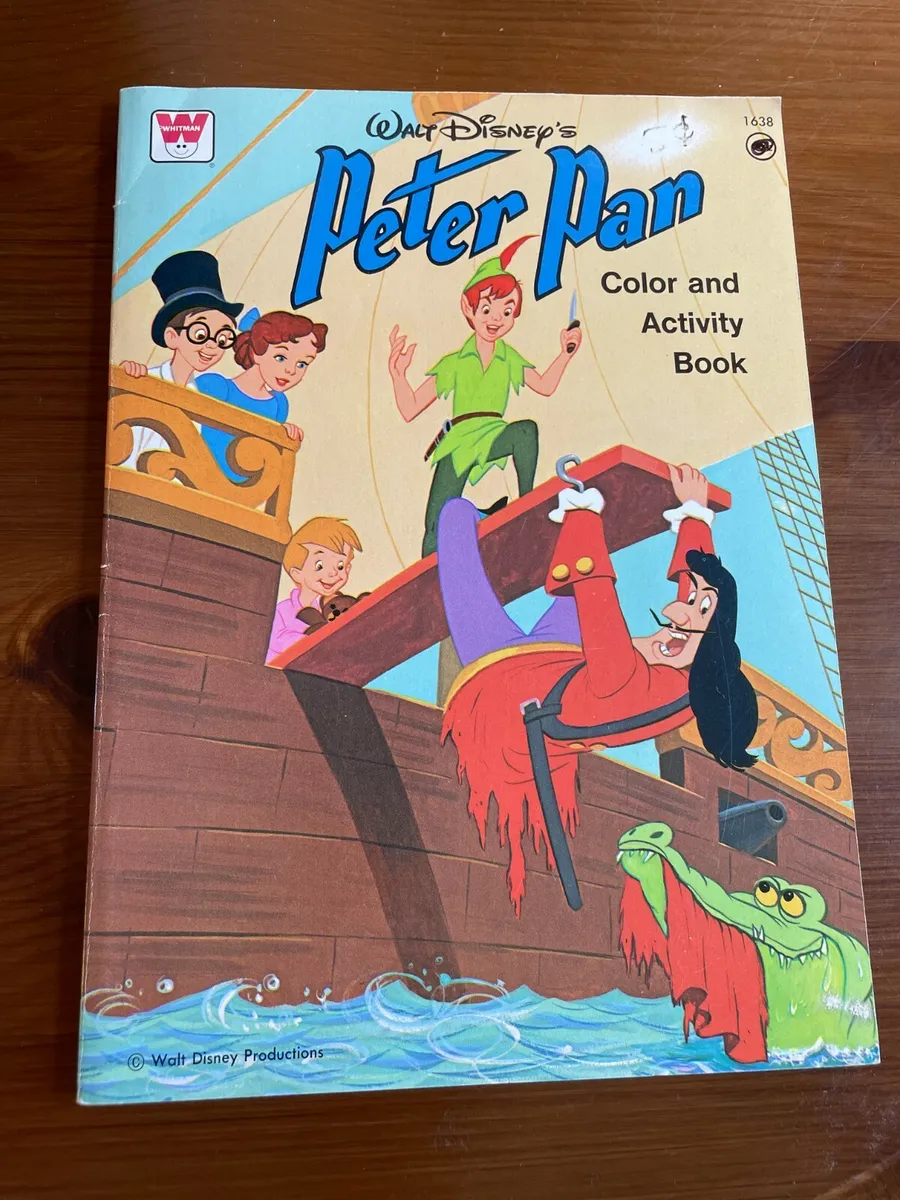 Peter pan coloring book some pages used whitman vintage vguc
