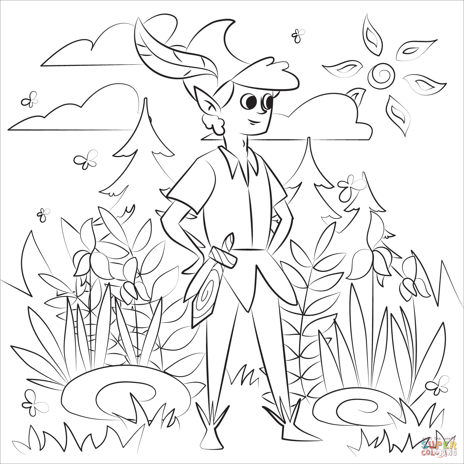 Peter pan coloring page free printable coloring pages