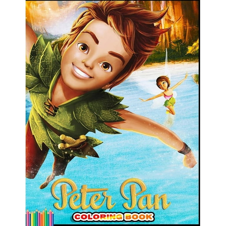 Peter pan coloring book over pages of high quality peter pan colouring designs for kids and adults