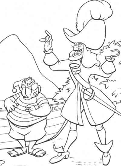 Mr smee and captain hook coloring page