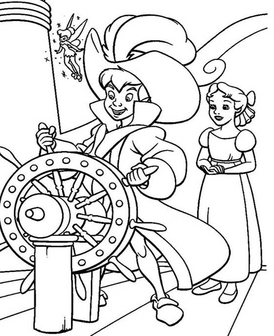 Free easy to print peter pan coloring pages