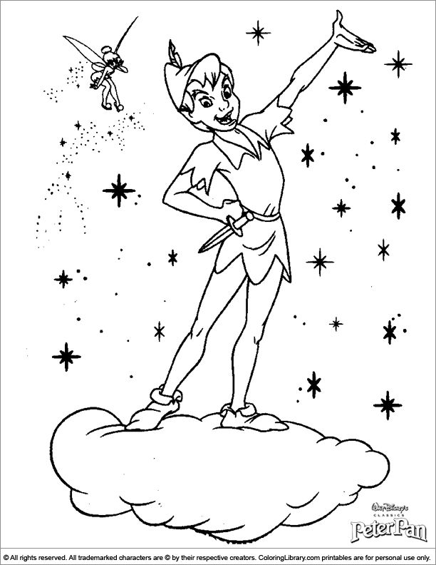 Peter pan coloring page tinkerbell coloring pages peter pan coloring pages mermaid coloring pages