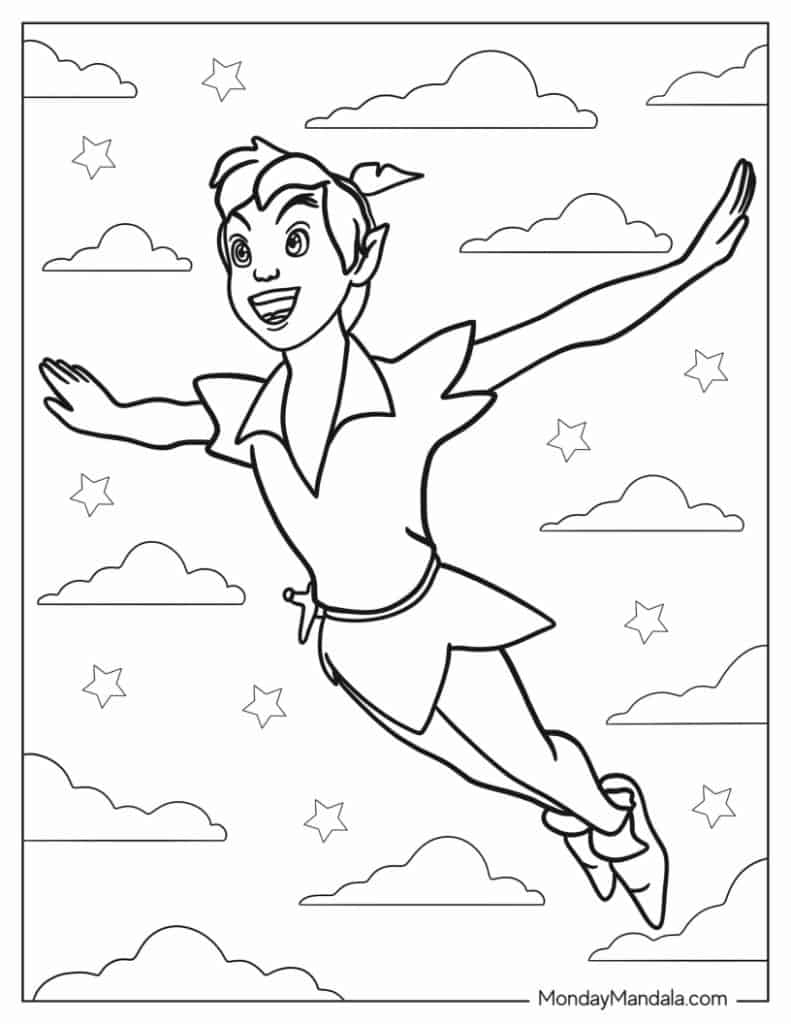 Peter pan coloring pages free pdf printables