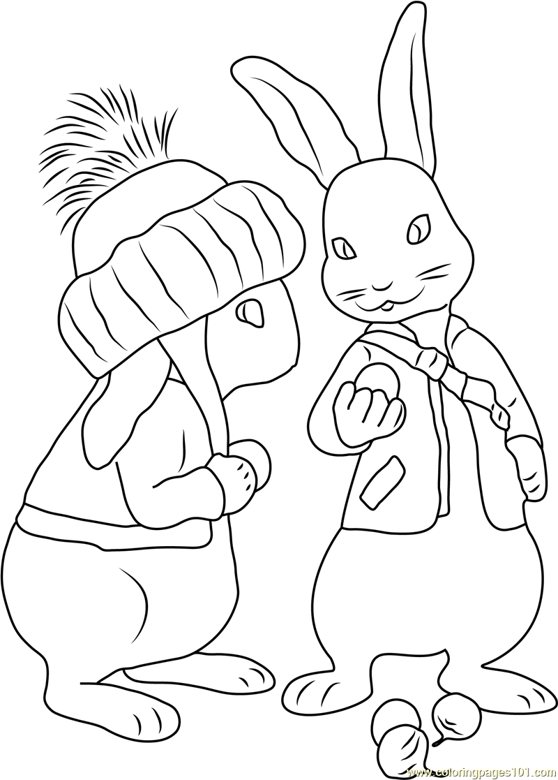 Benjamin bunny coloring page for kids