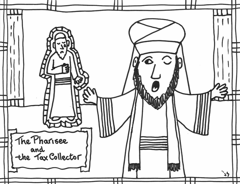 Prayers pharisee tax collector coloring page john