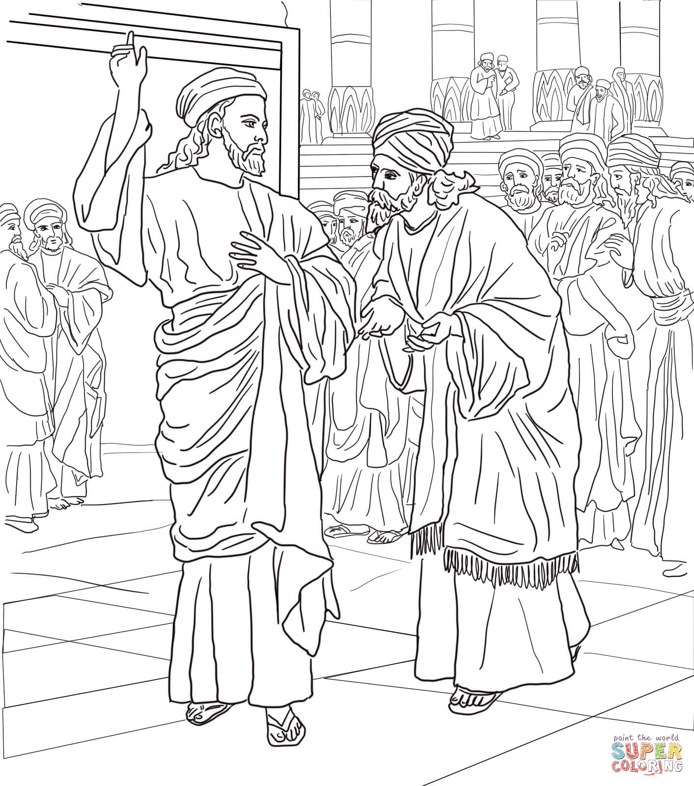 Pharisees and sadducees question jesus coloring page free printable coloring pages
