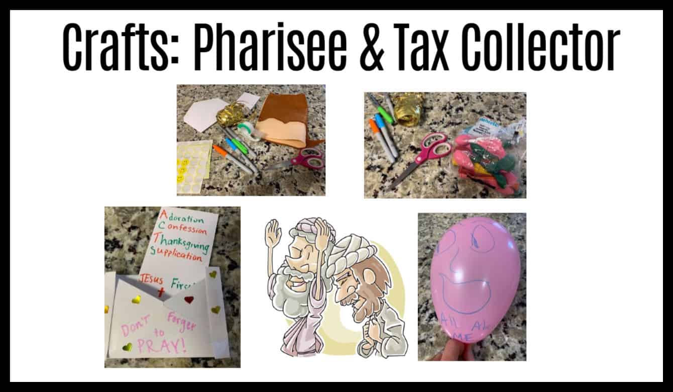 Bible craft activities the pharisee and the tax collector