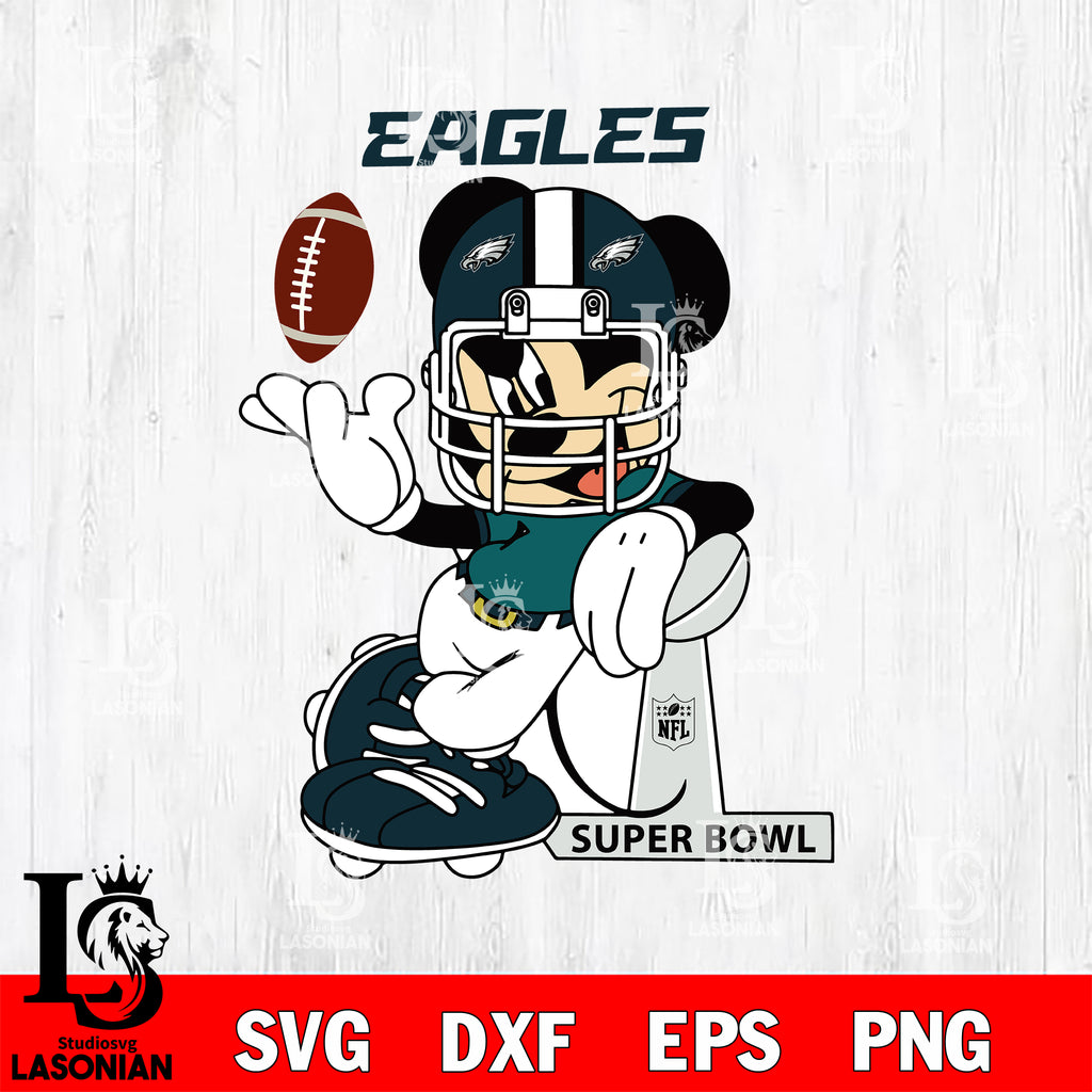 Philadelphia eagles mickey mouse and friends svg nfl svg eps dxf png â