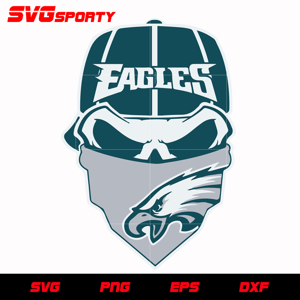 Philadelphia eagles skull svg nfl svg eps dxf png digital file â svg sporty