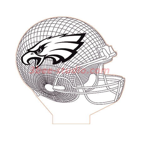 Philadelphia eagles nfl helmet d illusion lamp plan vector file