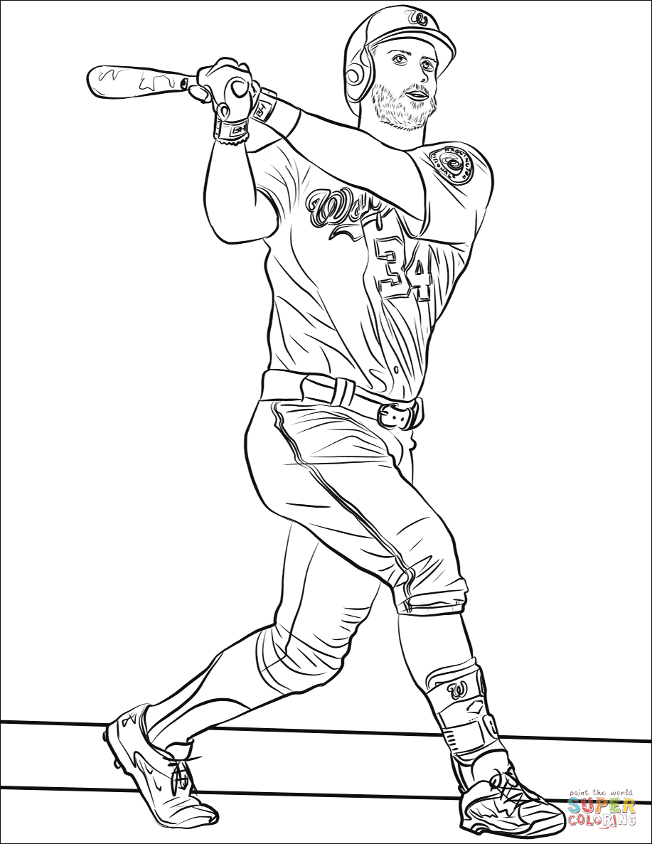 Bryce harper coloring page free printable coloring pages