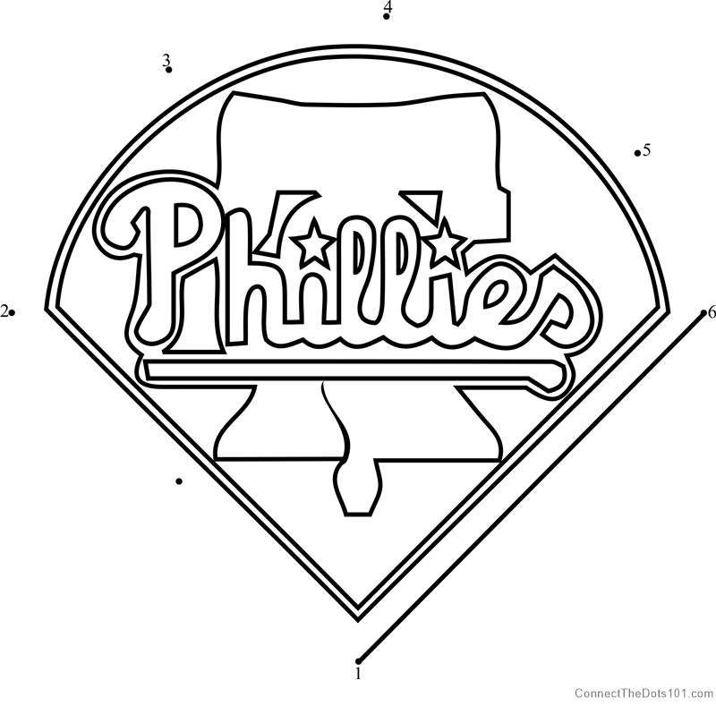 Philadelphia phillies logo dot to dot printable worksheet