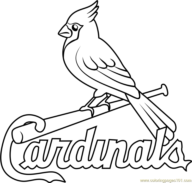 St louis cardinals logo coloring page for kids