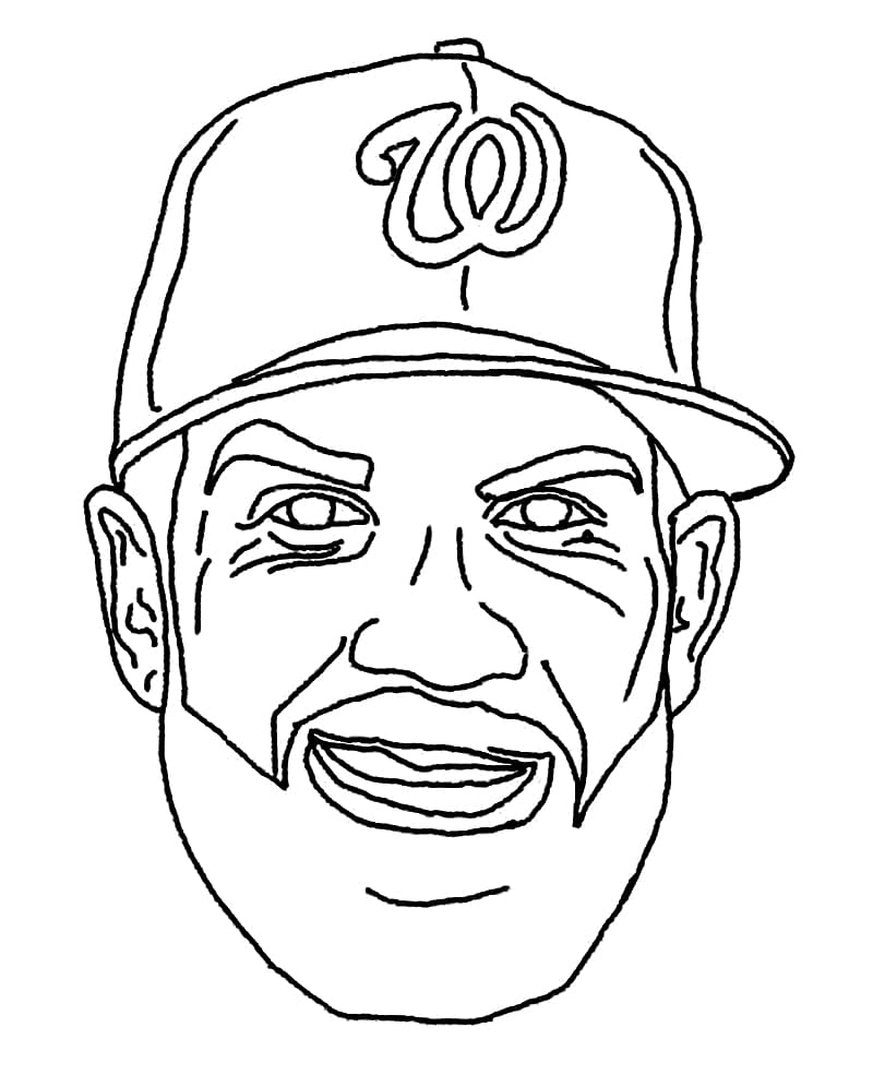 Bryce harper face coloring page