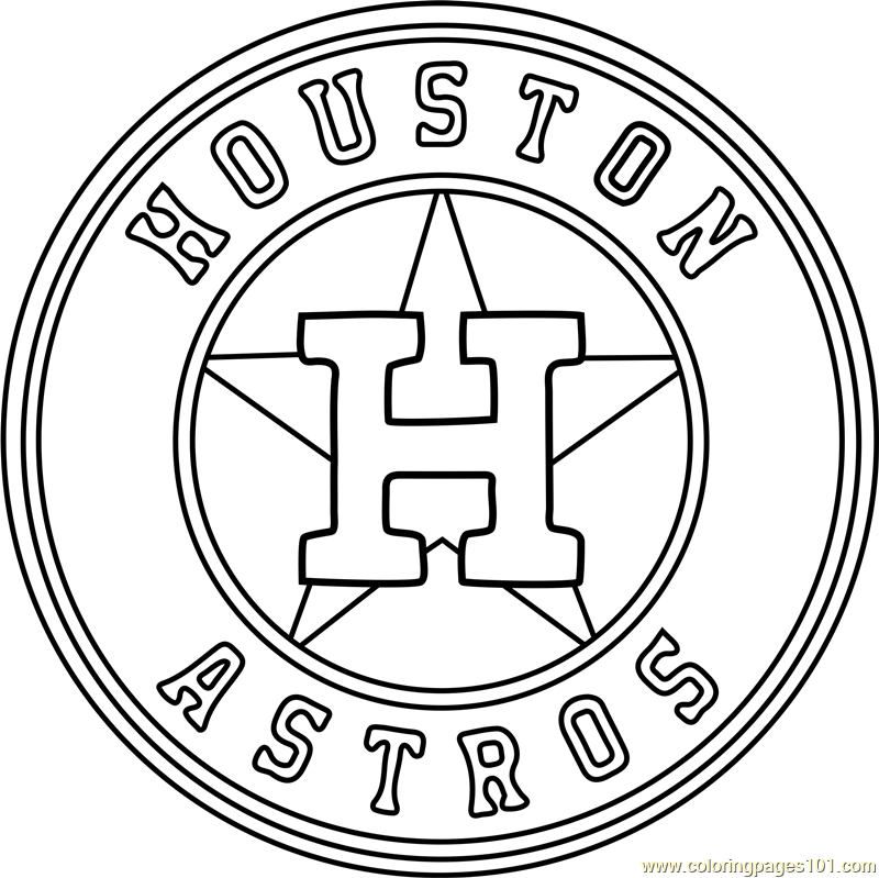 Houston astros logo coloring page for kids