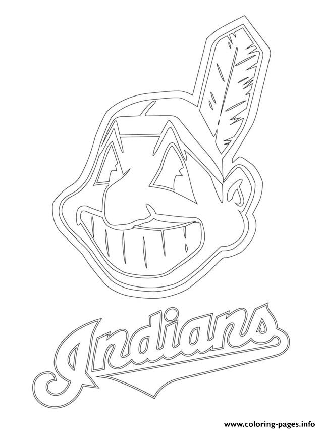 Clevelend indians logo mlb baseball sport coloring page printable