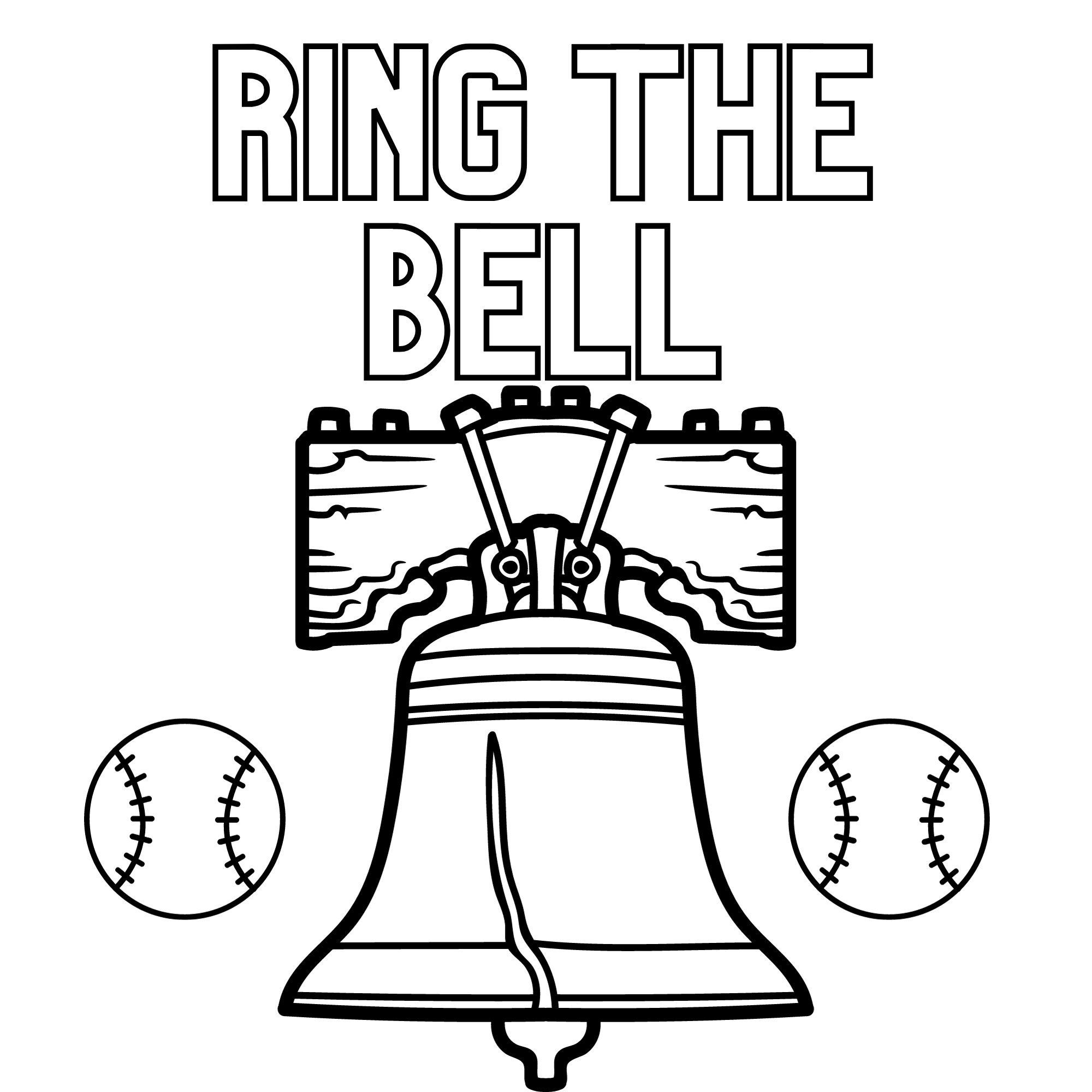 Ring the bell phillies kids printable coloring page download now