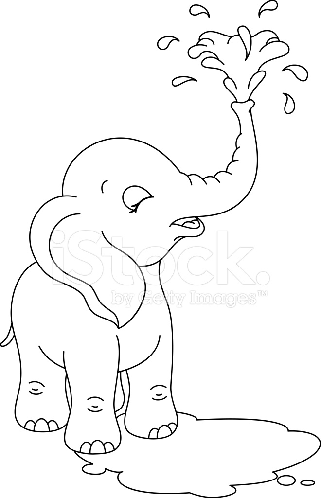 Baby elephant coloring page stock photo royalty