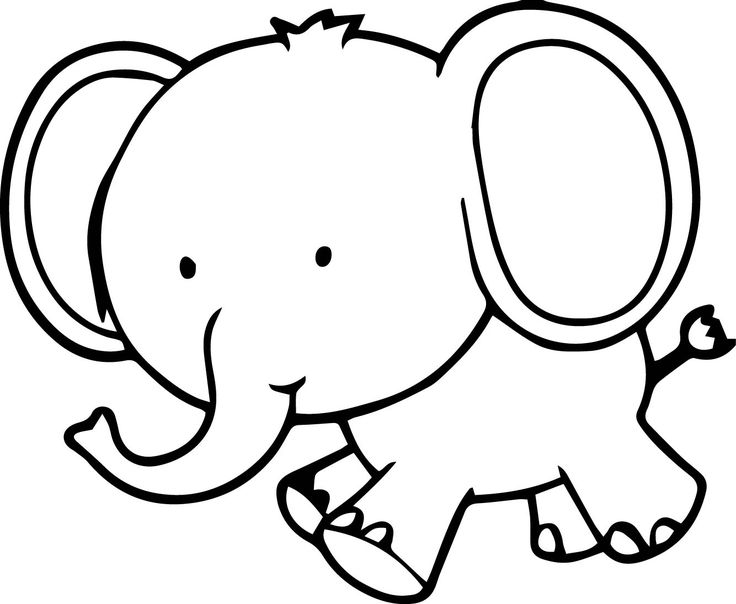 Very cute small elephant coloring page