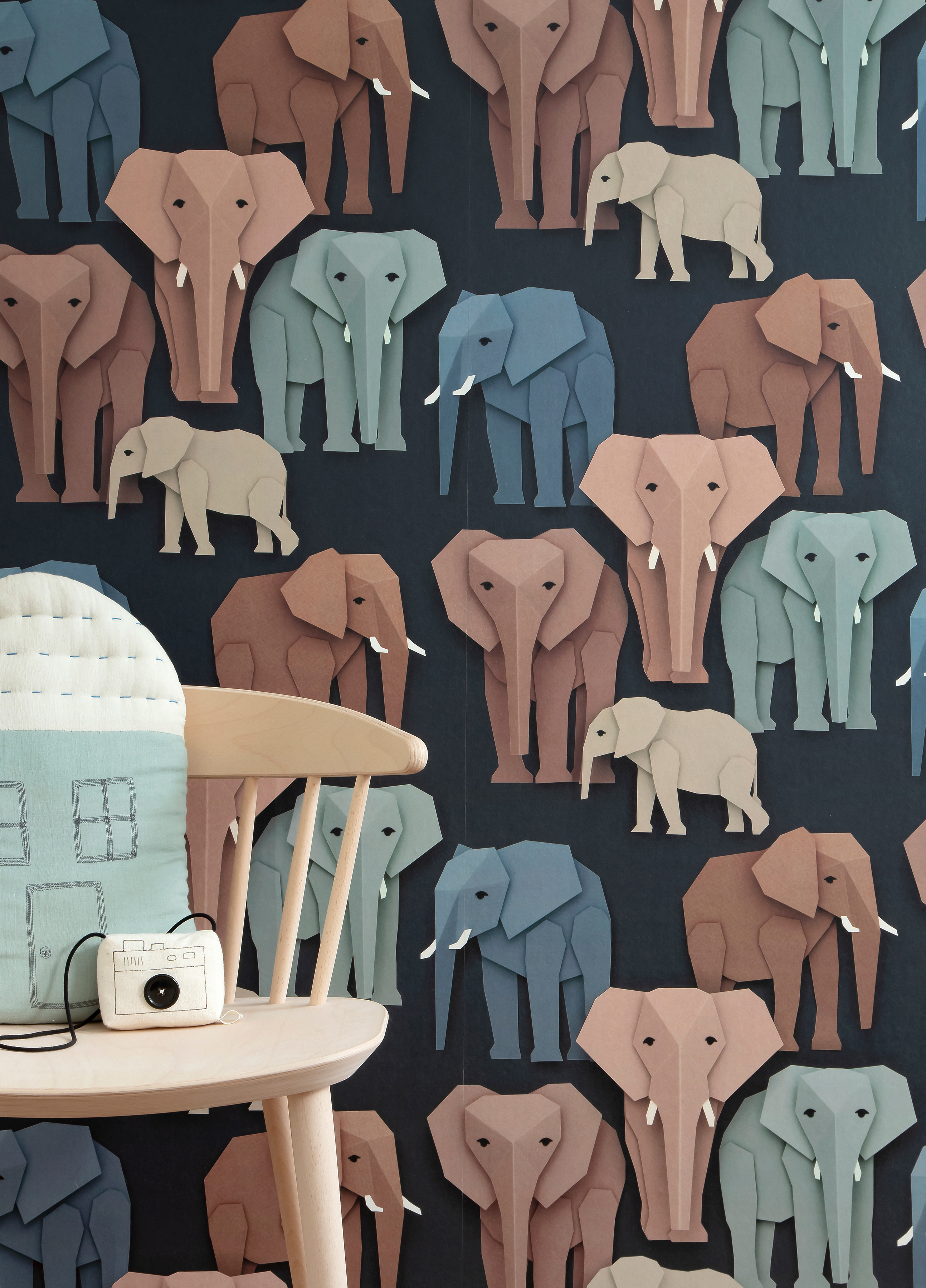 Papel pintado elephant tonos de marrãn papeles de los