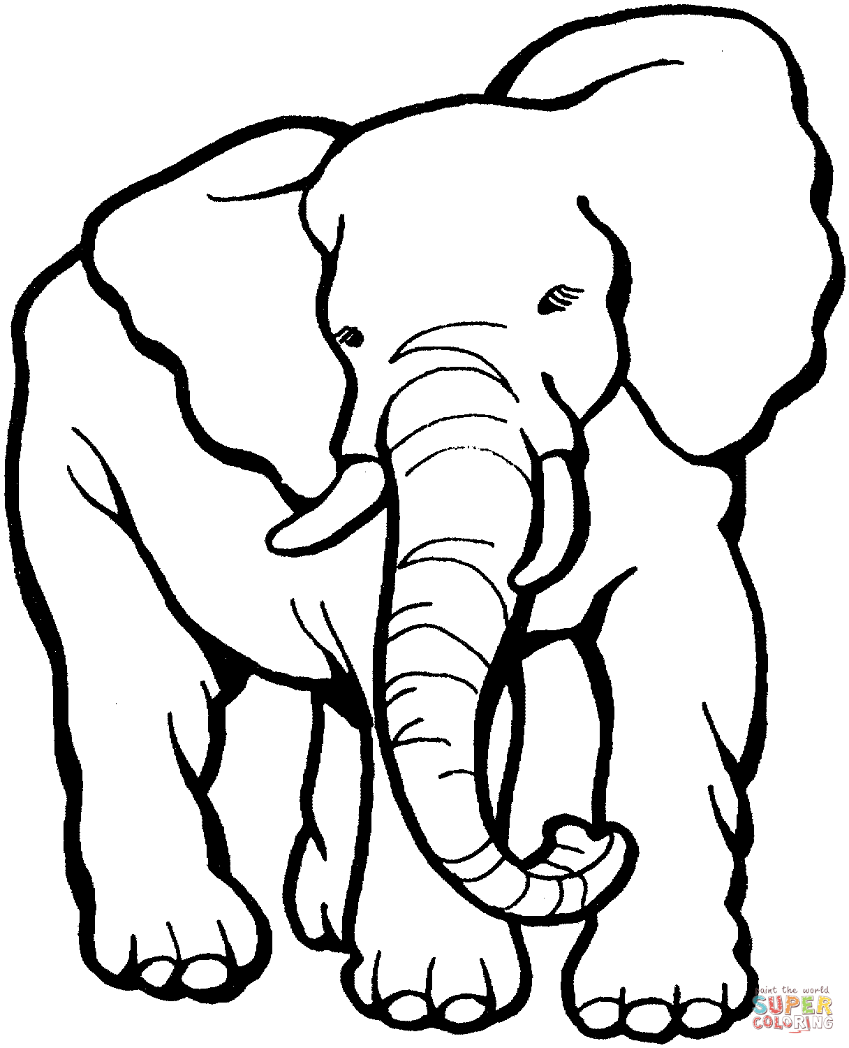 Elephant coloring page free printable coloring pages