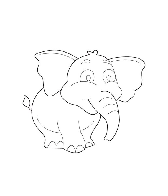 Elifant pencil sketch in digital print coloring pages home and living