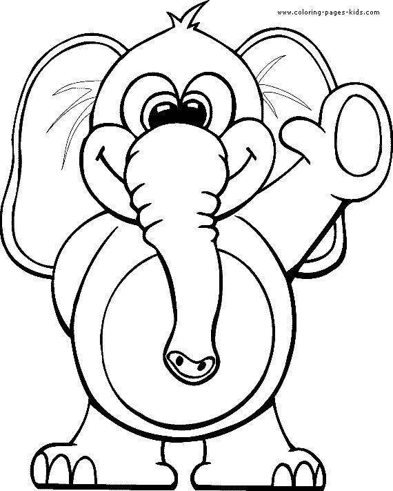 Elephant waving hello color page free printable coloring sheets for kids pãginas para colorear de animales elefantes para colorear pãginas para colorear