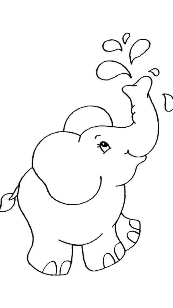 Elephant coloring worksheet for kindergarten montessori and pre school coloring pages elephant coloring page cartoon coloring pages
