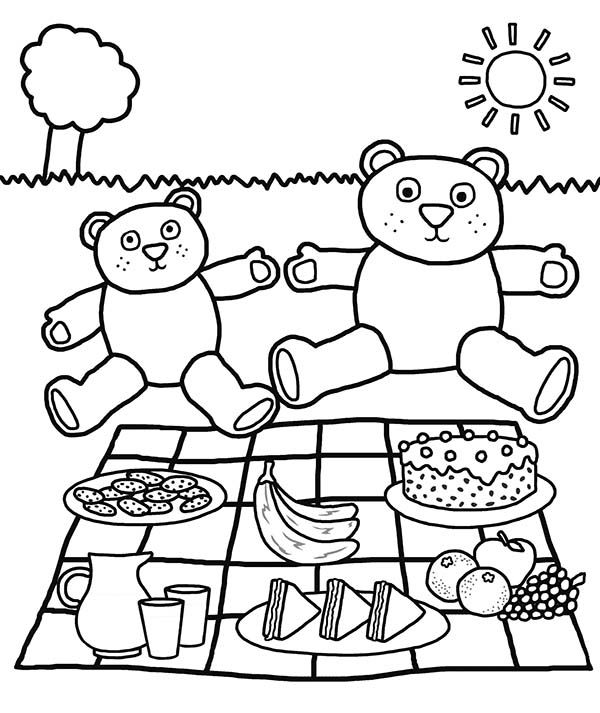 Picnic coloring pages bear coloring pages teddy bear coloring pages teddy bear picnic