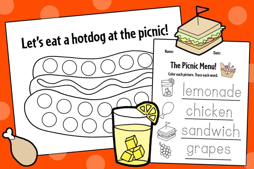 Free picnic theme printables for preschool â the hollydog blog
